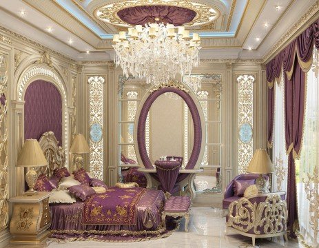 Modern luxury interior design with stunning crystal chandeliers, exquisite furniture and marble flooring for a glamorous look.
