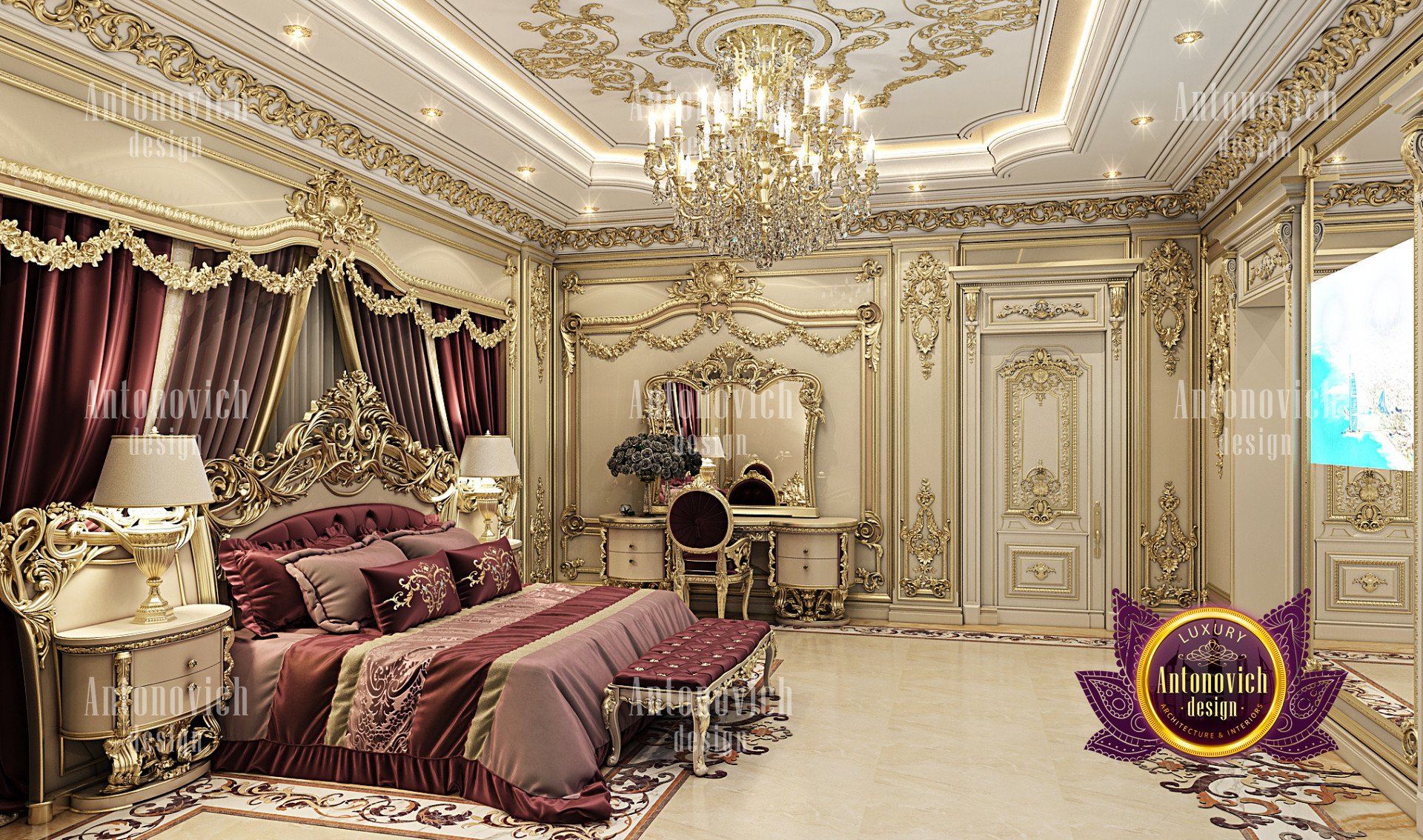 Splendid luxury bedroom interior