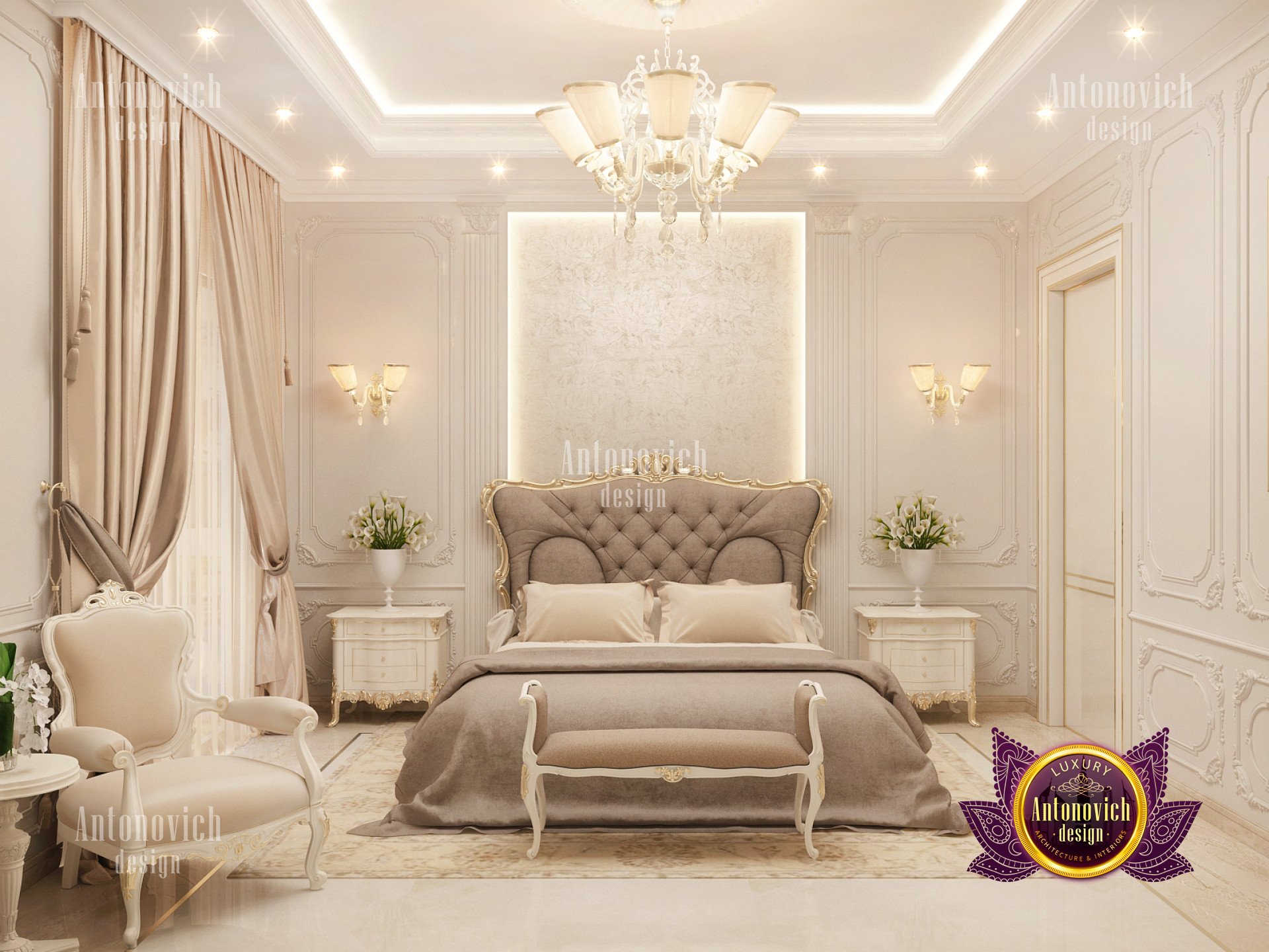 Luxury bedroom interior decoration