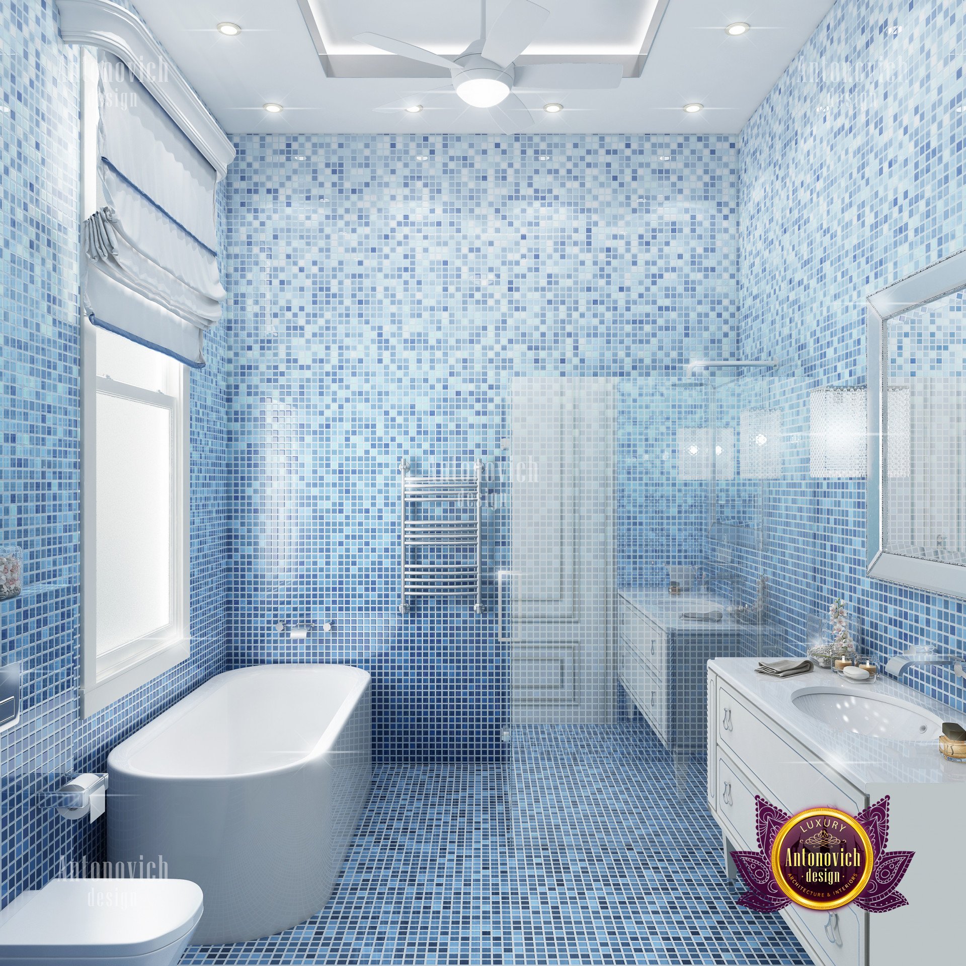 Best sea mosaic bathroom interior