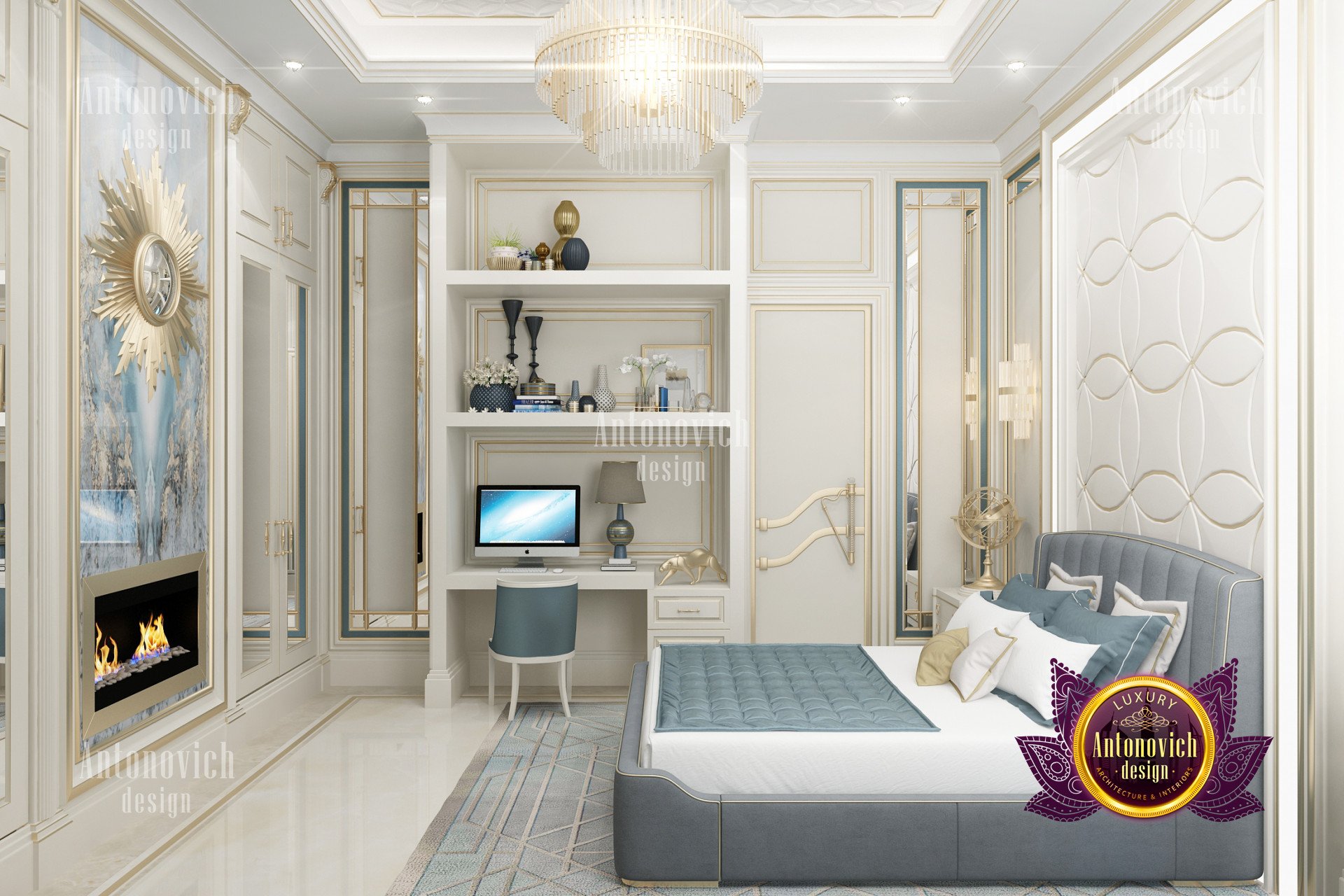 Boy luxury bedroom interior
