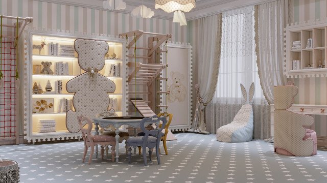 The picture shows a luxurious modern living room. The room features a white and gold color palette with a sophisticated armchair and sofa set up, as well as an area rug and large floor mirror. The walls are adorned with a beautiful sconce lighting set up and artwork. There is also a striking black grand piano in the corner of the room, making it the focal point of the living area.