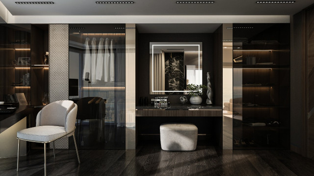 This picture shows an elegant living room design with a modern aesthetic. The room features a light grey wall and a plush off-white sofa, both of which are accented by pops of bright pink and yellow throughout. A large glass window allows for plenty of natural light, while the sleek fireplace and modern chandelier contribute to the luxurious atmosphere. The soft blue accents throughout the room help to provide texture and balance.