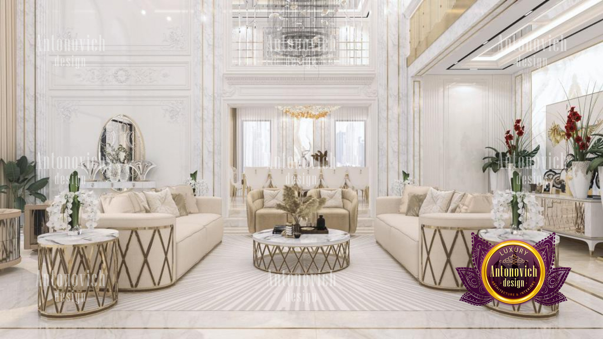 Luxurious Hall Interior Of 22 Carat Villa Design The Palm