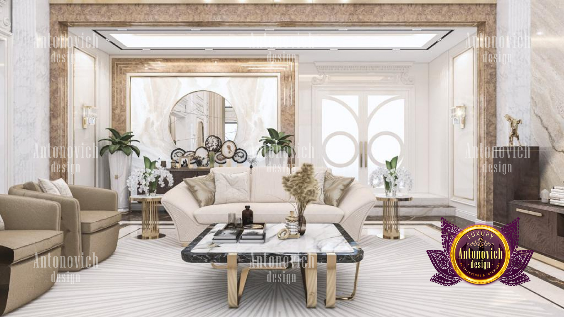 Living Room Design For 22 Carat Villa Design The Palm