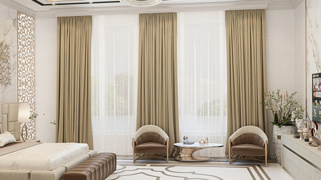 This luxury design of a room interior with art deco elements will bring a modern and sophisticated look to your home.