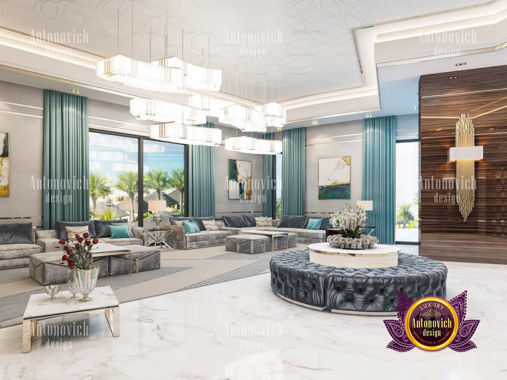 Modern villa interior design from top interior design company in Qatar