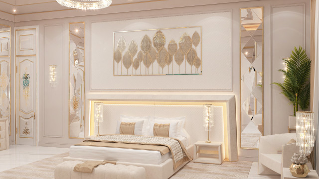 Luxury home interior with the marble walls, decorative columns and crystal chandelier, perfect for luxury living.