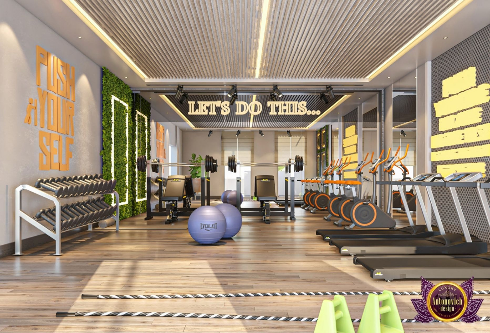 Motivational Luxury Gym Interior Design