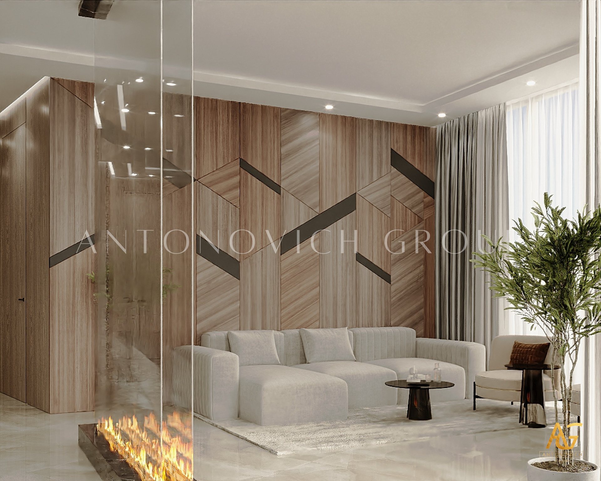 Aesthetic Living Room Interior Design and Fit-out