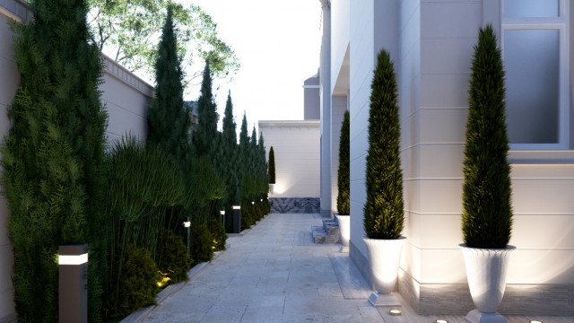 Luxury Villa Exterior Landscape Renovation in Dubai