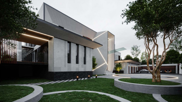 Luxurious Futuristic Villa Exterior Design