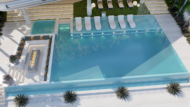 Modern Landscape Infinity Pool Build in Dubai