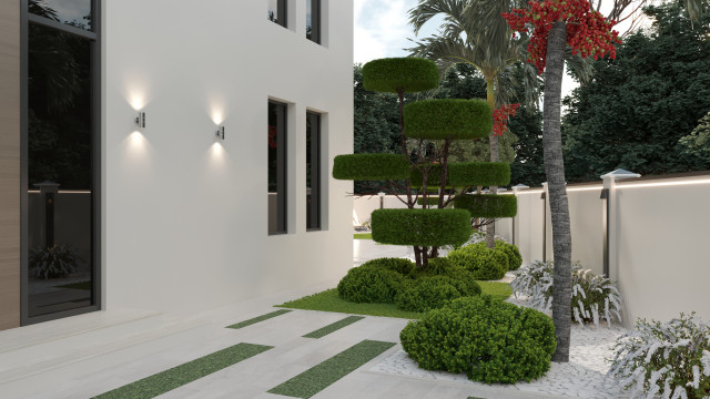 A Modern Villa Exterior & Landscape Design in Al Barari, Dubai