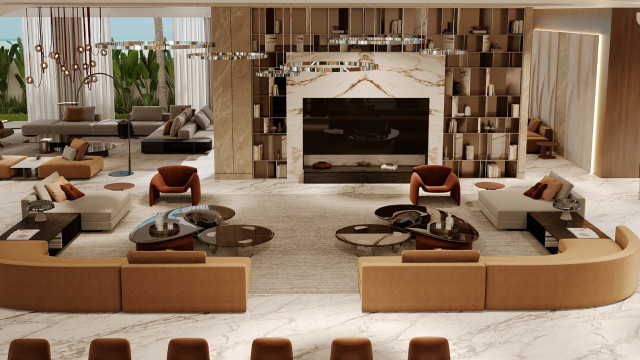 World-Class Modern Living Room Interior Design and Fit-Out for Luxury Villas in Dubai