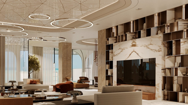 World-Class Modern Living Room Interior Design and Fit-Out for Luxury Villas in Dubai