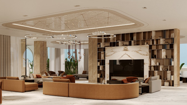 World-Class Modern Living Room Interior Design and Fit-Out for Luxury Villas in Dubai