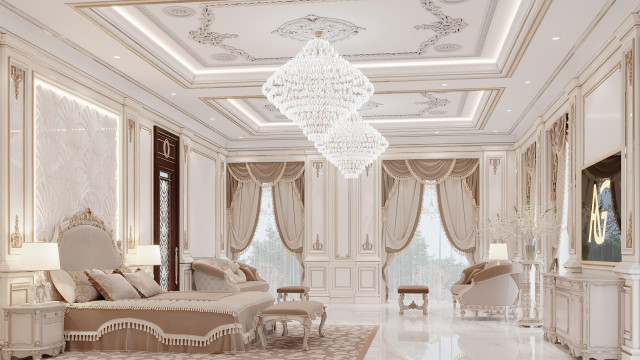 Traditional bedroom interiors Dubai