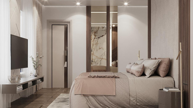 Minimalist bedroom design Dubai