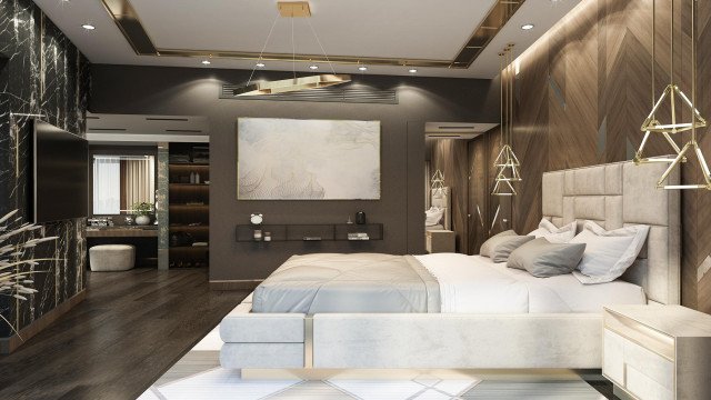 Rustic bedroom design Dubai