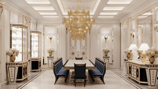 Elegant dining room design UAE