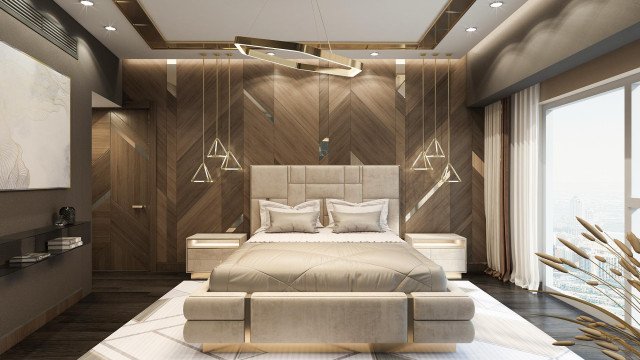 Rustic bedroom design Dubai