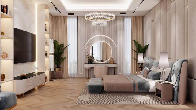 Customized bedroom interiors Dubai