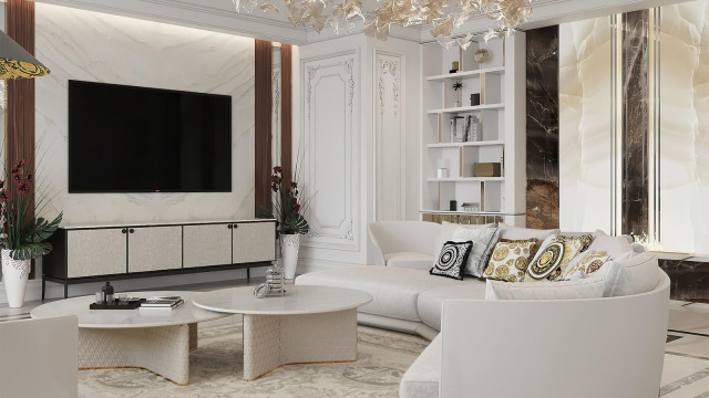 Luxury living room interiors Dubai