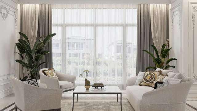 Luxury living room interiors Dubai