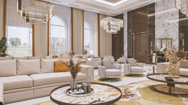 Modern family sitting room design Dubai