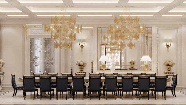 Elegant dining room design UAE