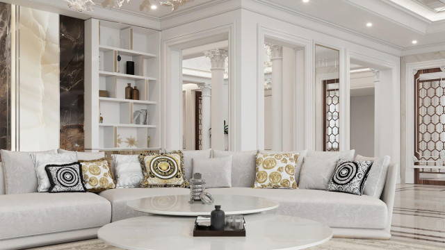 Luxury living room interiors Dubai