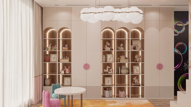 Kids' study area design Dubai