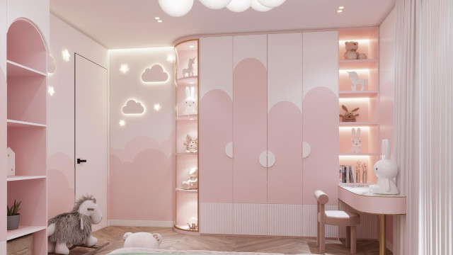 Modern children's room design Dubai