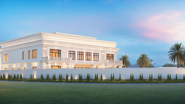 Dubai villa facade design Exterior lighting design UAE