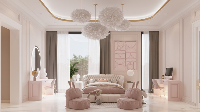 Modern children's room design Dubai