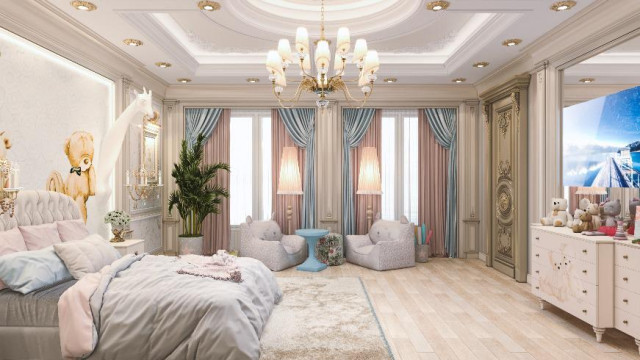 Modern children's room design Dubai