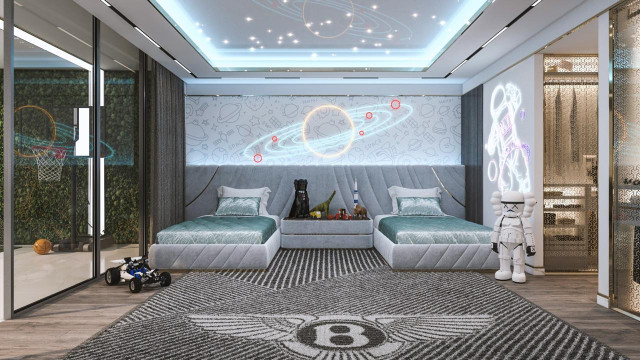 Modern children's room design Dubai