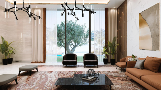 Living room curtain designs Dubai