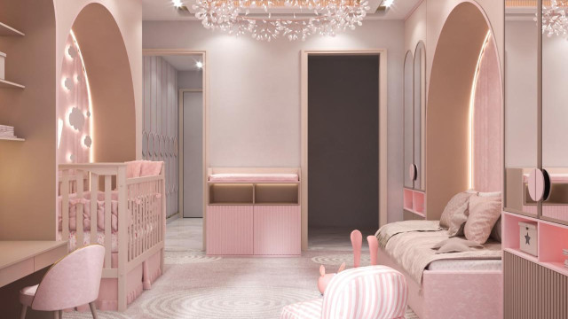 Modern children's room design Dubai