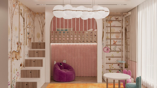 Kids' study area design Dubai