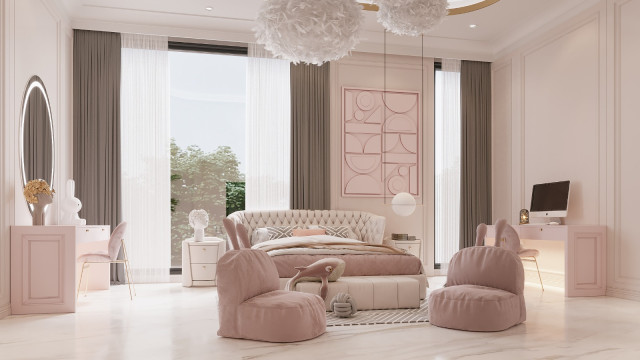 Modern children's room design Dubai