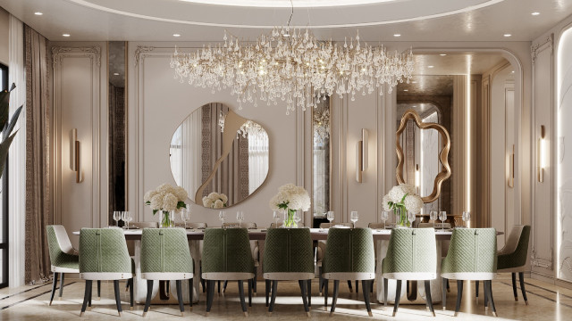 Stylish dining room interiors Dubai