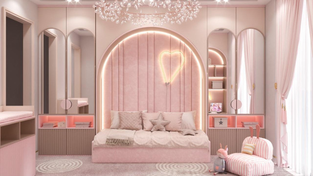 Modern children's room design Dubai