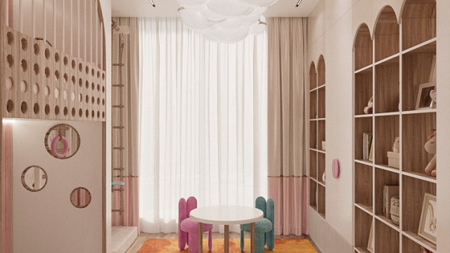 Kids' study area design Dubai