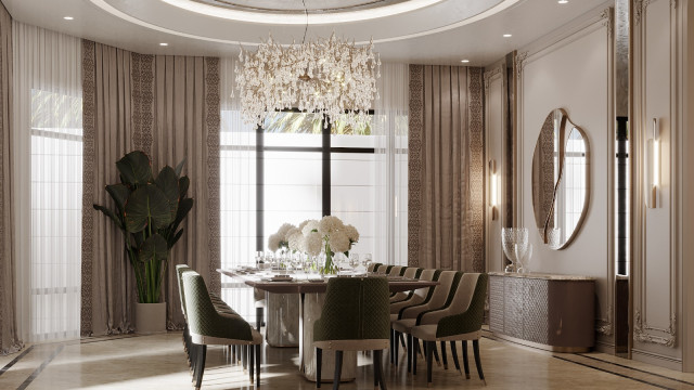 Stylish dining room interiors Dubai