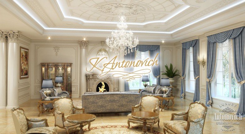 Luxury Living Room Interior Design in Dubai