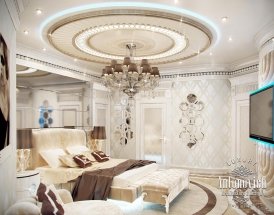 Luxurious living room with in intricate details and designer furniture creates a beautiful, sophisticated interior perfect for entertaining.