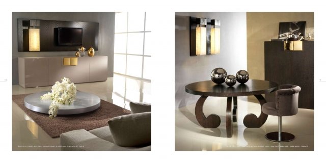 Modern luxury console table with golden details. Classy accent piece in living room decor, ideal to store and elevate decorative items.