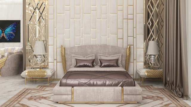 Элегантный дизайн спальни в Дубае